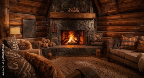 Cozy fireplace corner in a ...