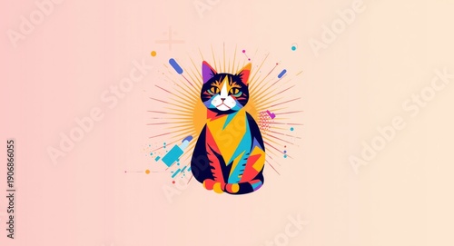 Abstract cat illustration i...