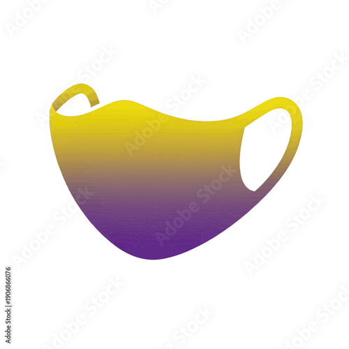 Face Mask Icon Gradient Yellow Purple Vector Graphic