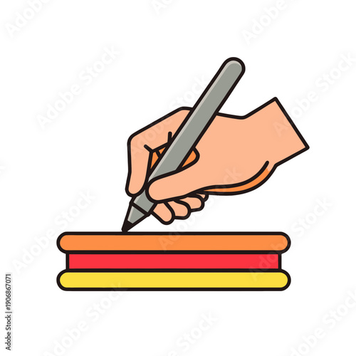 Hand Writing On Book Icon