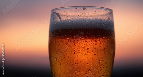 Close view of an ice cold b...