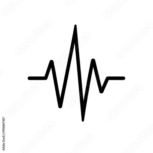 Heartbeat Line Icon For Medical Monitoring Systems