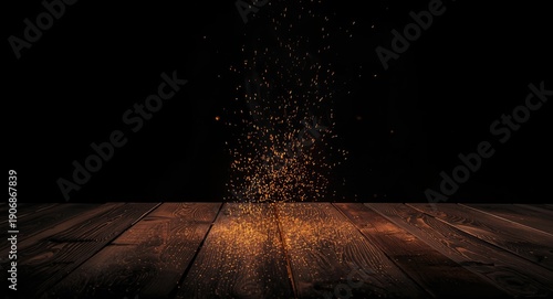 A wooden table bathed in br...
