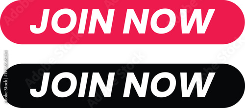 A promotional graphic with two buttons that read Join Now in white text on a pink and black background