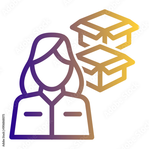 Person or company that delivers messages, packages, or mail on an express basis (Outline Gradient Style)