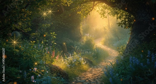 Dreamlike enchanted forest ...