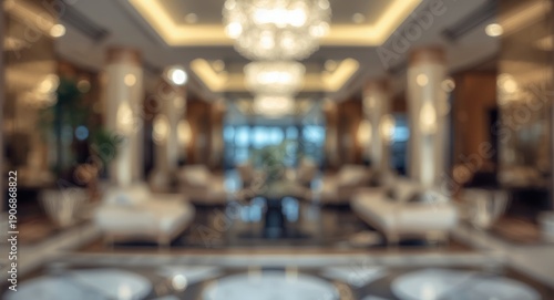 Blurred luxury lobby with a...