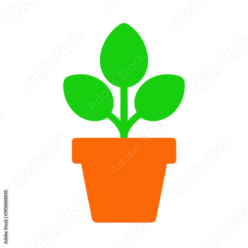 Potted Plant Green Leafy Vegetation UI Icon