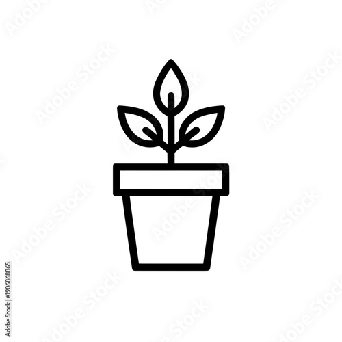 Potted Plant Icon For Apps And User Interfaces