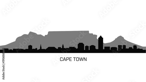 A striking silhouette of cape town s skyline featuring table mountain