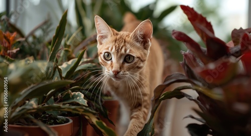 Energetic Abyssinian cat in...