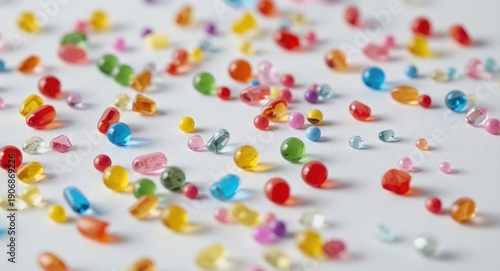 Colorful plastic pellets is...