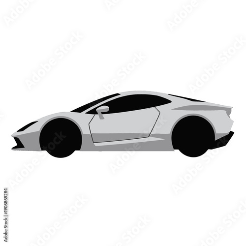 Silver Sports Car Icon