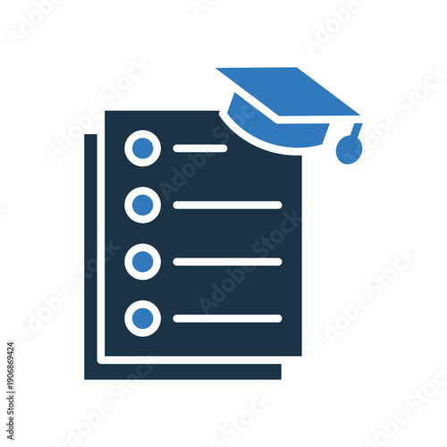 Course List mixed color icon  Vector Illustration 