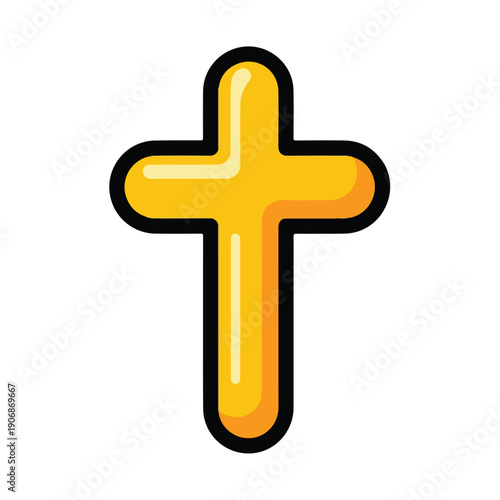 Vector illustration of a Christian cross symbol on a clean white background, pekto, graphic design element