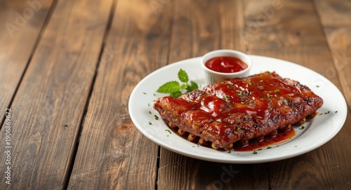 Juicy grilled pork ribs arr...