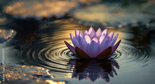 Gentle violet lotus blossom...