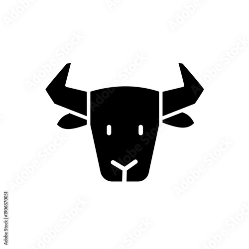 Cow head silhouette, vector icon