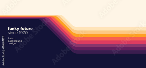 Simple retro background in abstract style with colorful lines. Vector illustration.