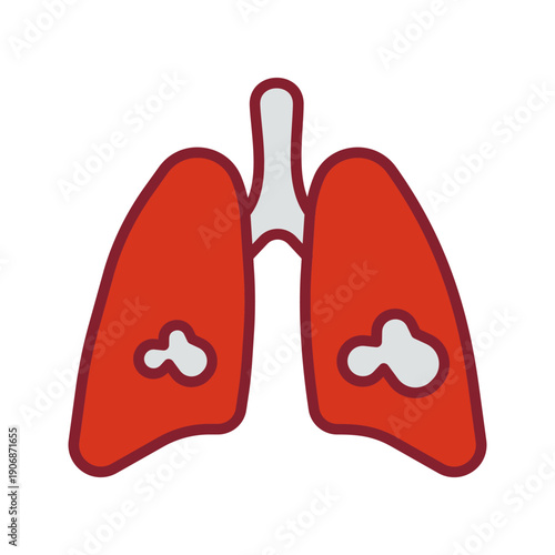 Lung Cancer Icon Design