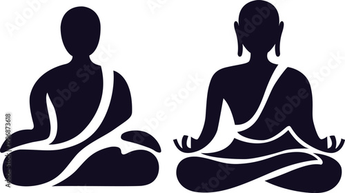 Vesak Buddha Day Silhouette Illustration
