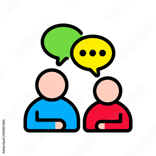 Discussion lineal color icon  Vector Illustration 