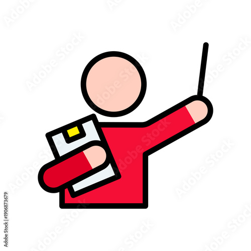 Instructor lineal color icon  Vector Illustration 