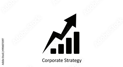 Corporate Strategy Graph with Rising Arrow.