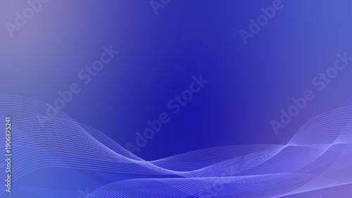 落ち着いた青のグラデーションのウェーブ背景 ビジネス向けフレーム 16:9