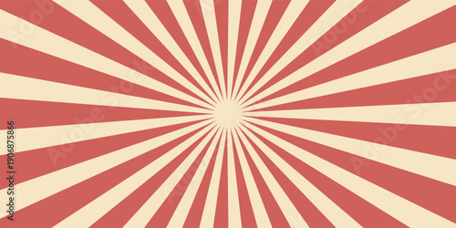 Circus background and spiral retro rays vector pattern. Vintage poster of red white sun or star burst radial lines with grunge texture, circus, carnival, summer fair or chapiteau backdrop,eps.10
