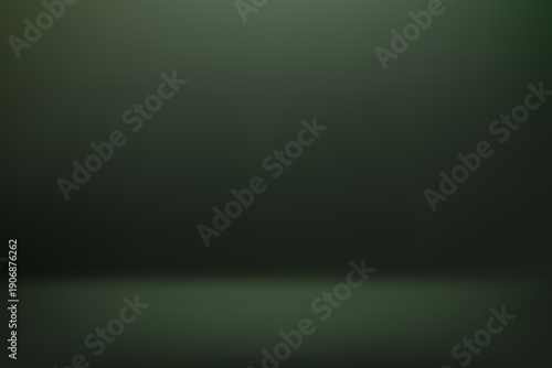 Empty Dark green studio room background Space for selling products, backdrop, wallpaper, background, text. Empty Room Studio with table. Vector illustration.