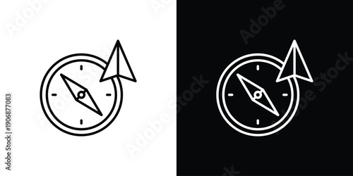 Compass Icon Sheet Black And White