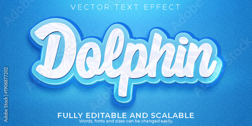 Dolphin logo or text with blue background