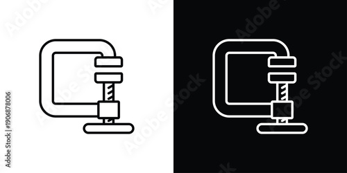 Clamp Icon Sheet Black And White