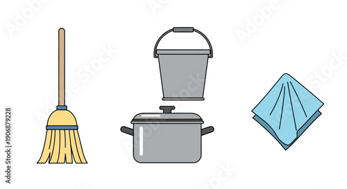 Cleaning Supplies and Household Items for Domestic Chores.