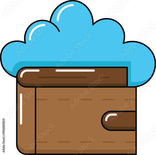 design wallet-cloud illustration icon 