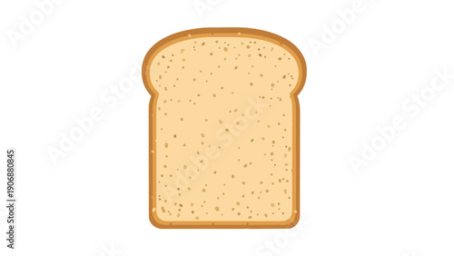 Crisp graphic depiction of a singular golden brown crust bread slice for various culinary uses emphasizing wholesome simplicity in daily nutrition