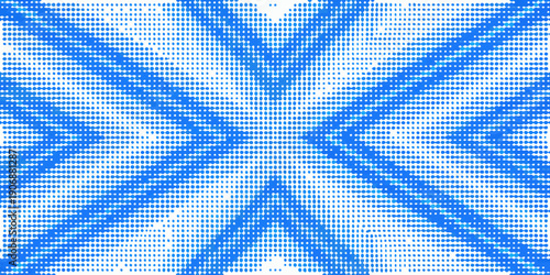 Abstract blue pattern with radiating lines and dotted texture