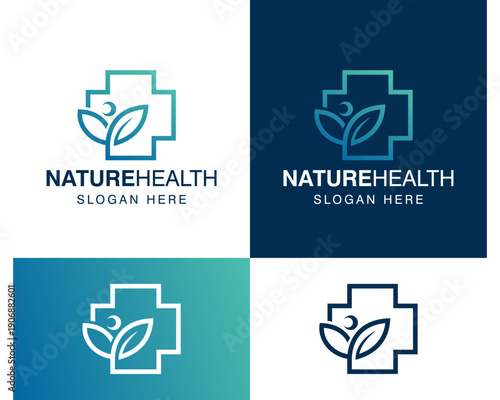 nature health care medical logo design vector illustration
