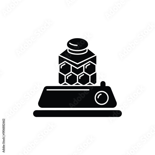 Modern beehive on a platform, representing production, manufacturing, or a facility for creating valuable products like honey, business concept