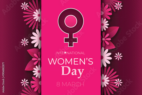 march 8th international happy womens day banner