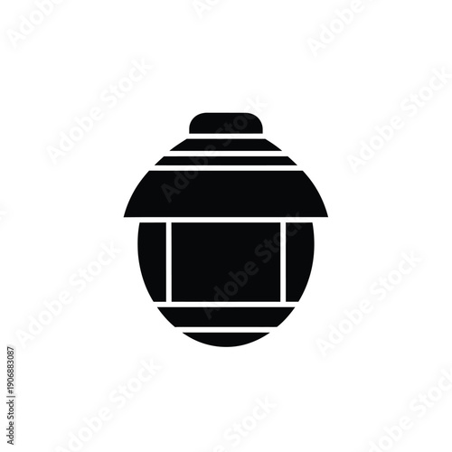 Black icon representing a beehive on white background vector illustration