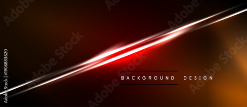 Dark background features bright red, orange lines. Minimalist design with text element indicating background usage. Smooth gradients create dynamic visual effect.