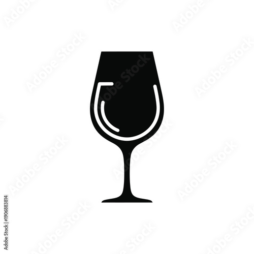Wine glass icon silhouette vector illustration design element for alcoholic drink menu branding and hospitality services