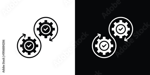 Devops icon sheet black and white