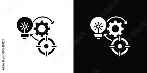 Workflow icon sheet black and white