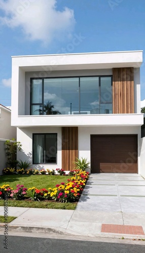 Wallpaper Mural modern house with garden Torontodigital.ca