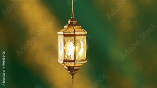 Ramadan Kareem Cinematic Lantern Animation Background for Muslim Festival Design.
