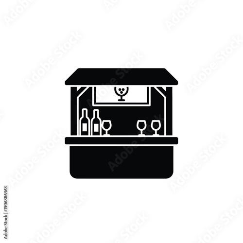 A market stall with drinks, festive beverage stand, outdoor event, street vendor, retail kiosk, carnival attraction