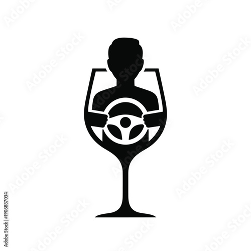 Don't drink and drive icon. responsible driving symbol. vector illustration for public safety campaigns
